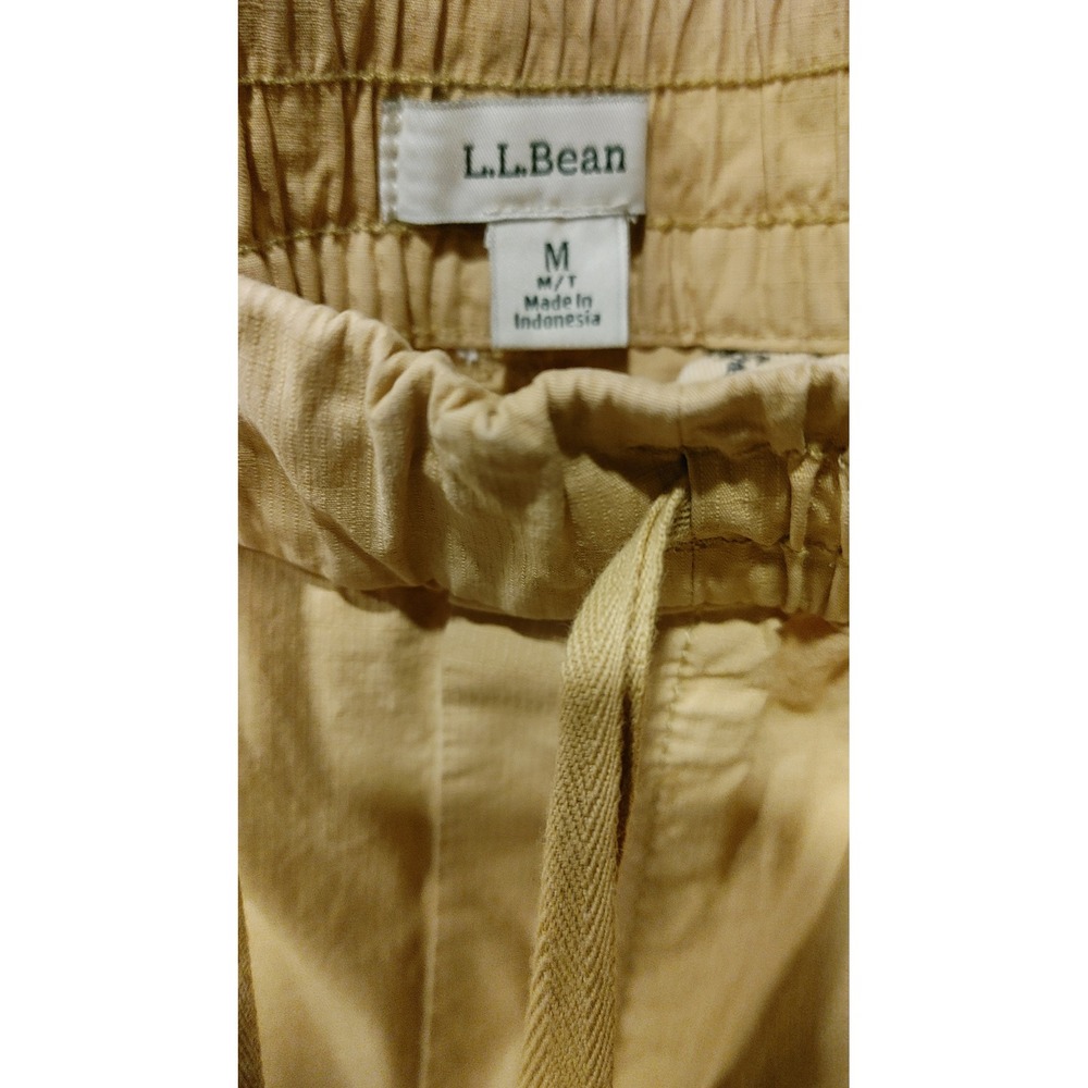 L.L.Bean Ripstop Pull On Pants Womens M Tan Excellent Wide Leg Stretch 519279 - Picture 3 of 10